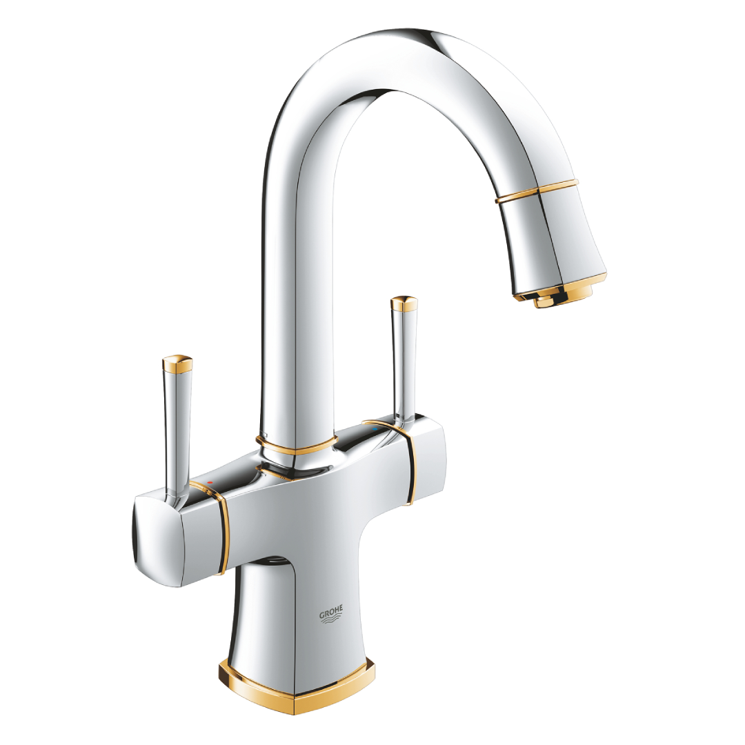 Смесител за умивалник L-размер, хром/злато GROHE GRANDERA 21107IG0