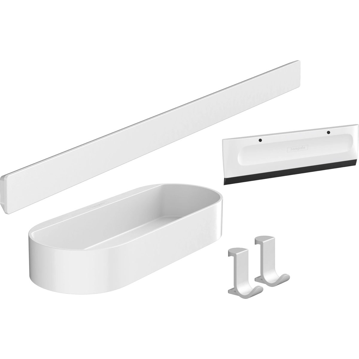 Комплекти 3в1 аксесоари за душ, бял мат HANSGROHE WALLSTORIS 27967700