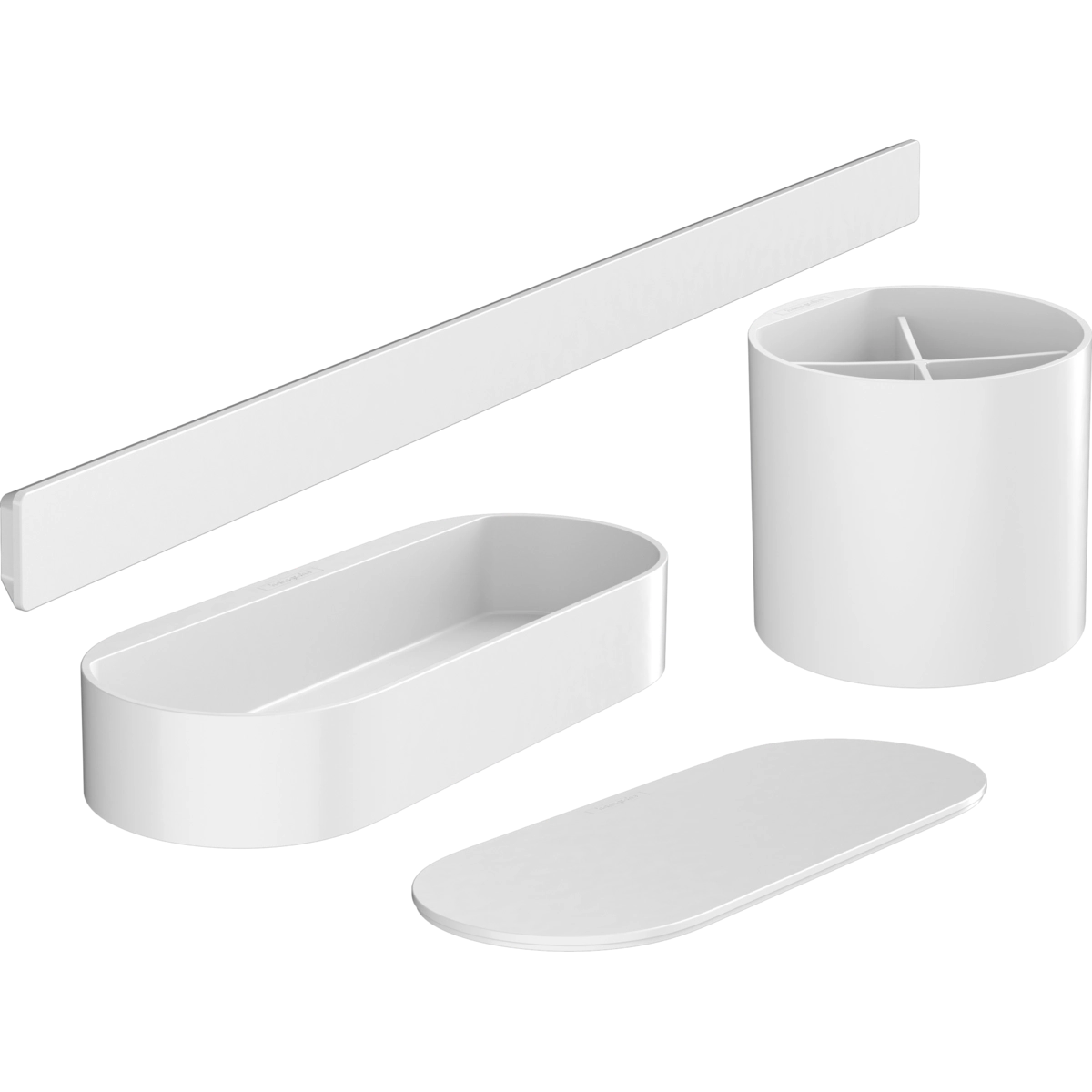 Комплекти 3в1 аксесоари за душ, бял мат HANSGROHE WALLSTORIS 27967700