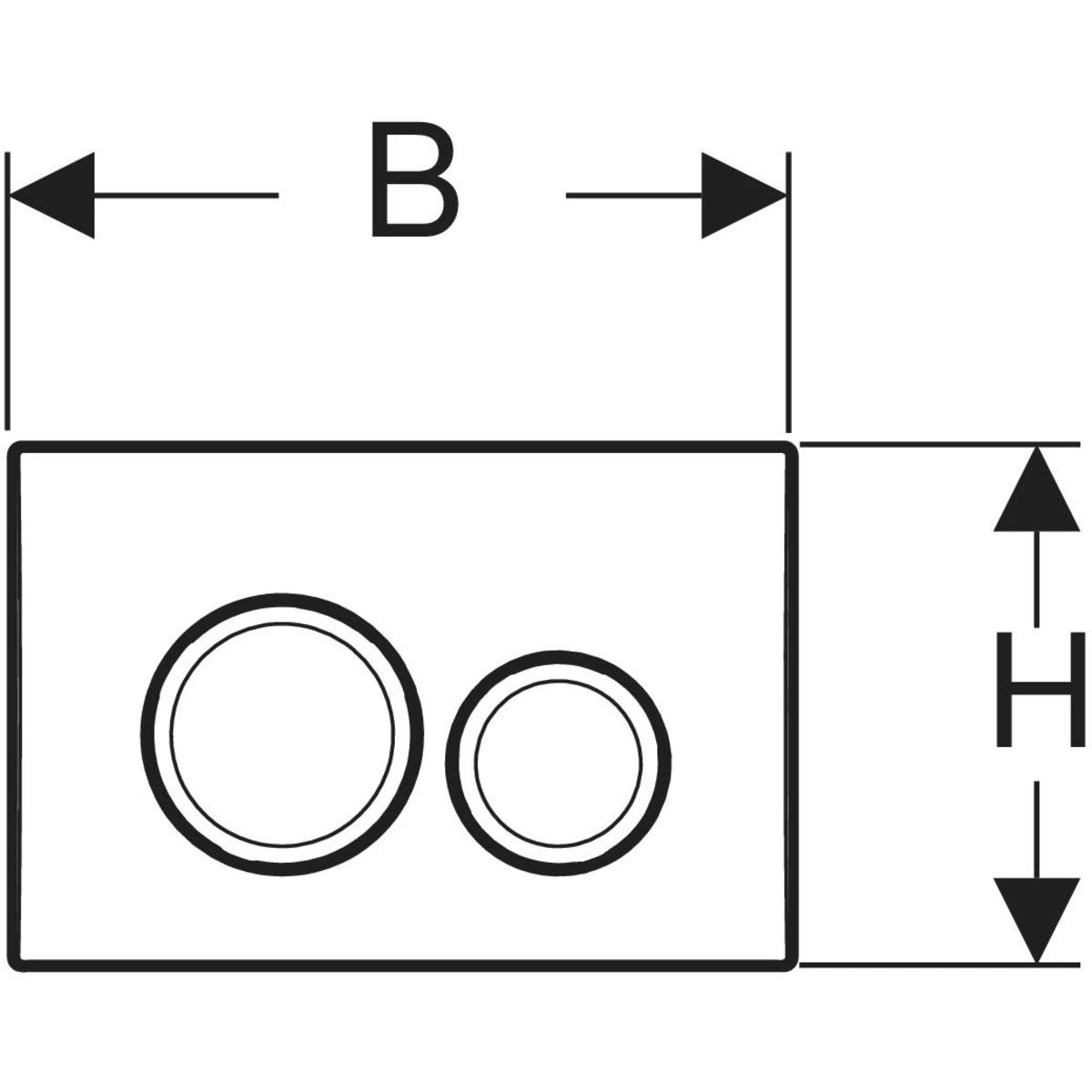 Бутон за структура за вграждане 246х164х23мм, бял гланц Geberit Delta20 Round 115.127.11.1
