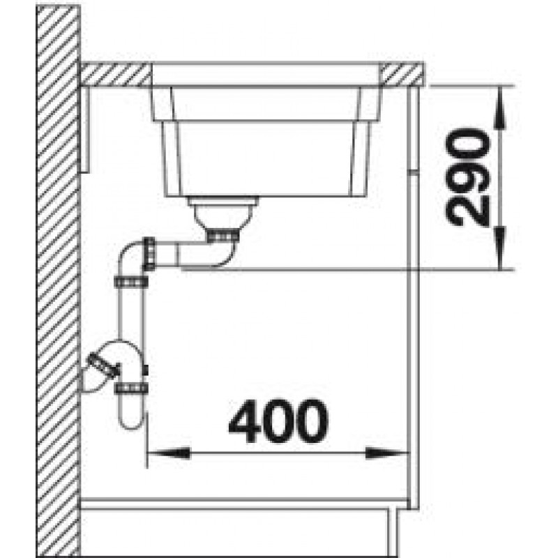 BLANCO ETAGON 500-U Кухненска мивка, монтаж под плот 500х400х190мм, стомана 521841