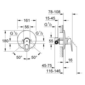 GROHE BAULOOP Смесител за вграждане за душ 29080000