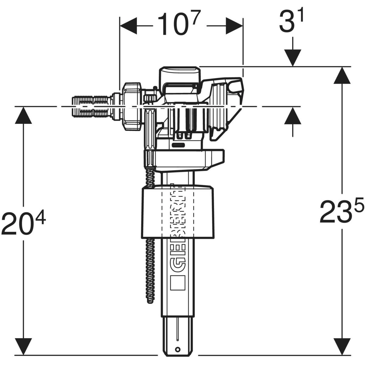 Пълнещо устройство за стуктура за вграждане 3/8" Geberit Sigma / Delta тип 383 240.719.00.5